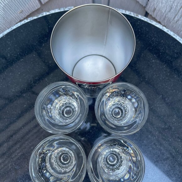 Sailor Jerry Shot Glass Lot 4 Heavy Thick Bottom & Spiced Rum Tin Cup - Picture 8 of 8